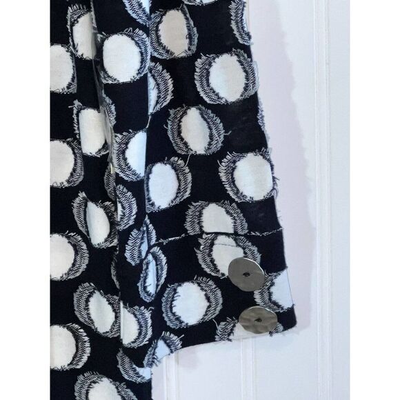 A’La Carte Blouse Women’s Small Button Detail Freyed Polka. Dots 3/4 Sleeve - Picture 3 of 6